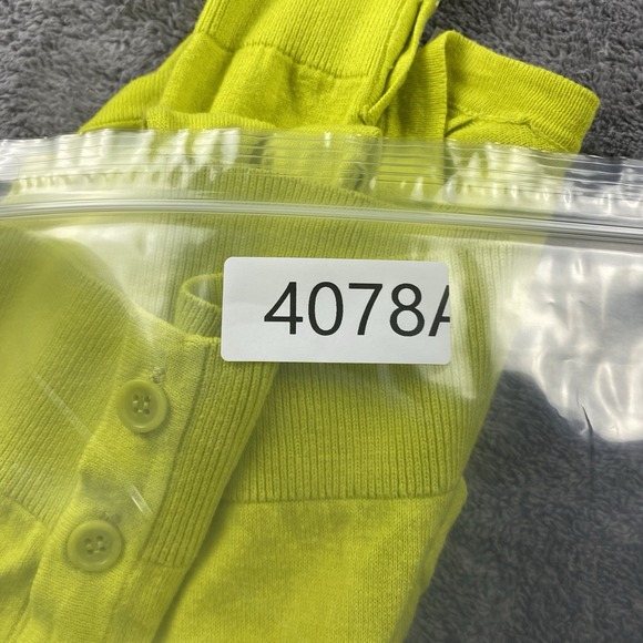 LOFT V-Neck Cardigan Sweater Womens XSP Petite Neon Yellow - Picture 13 of 13